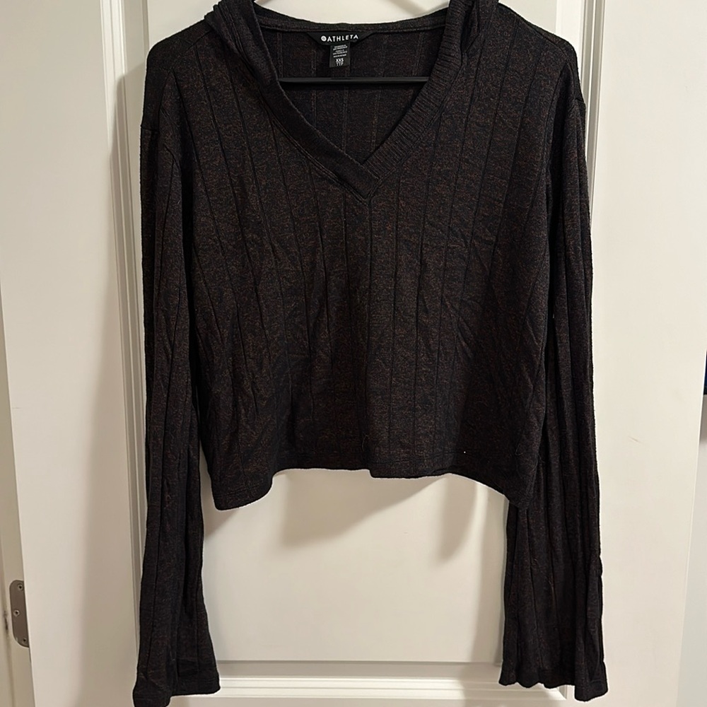 Athleta Ribbed Hooded Sweater